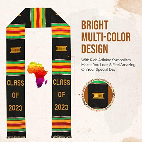 Кенте Дипломирањето Украде 2023 | Кенте Украл Автентична Африканска Уметност со Задебелени Дезени и Живописни Бои 72 х 4.5