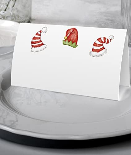 Божиќни етикети за шатори за храна - картички за место за Божиќ, картички за табели - совршени за картички за Божиќни места, табели за