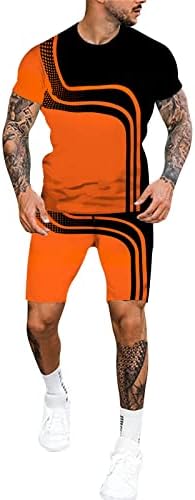 Шорцеви сетови за мажи Брзо суво удобно вежбање спортски костуми за графички печати кратки ракави маички и кратки облеки