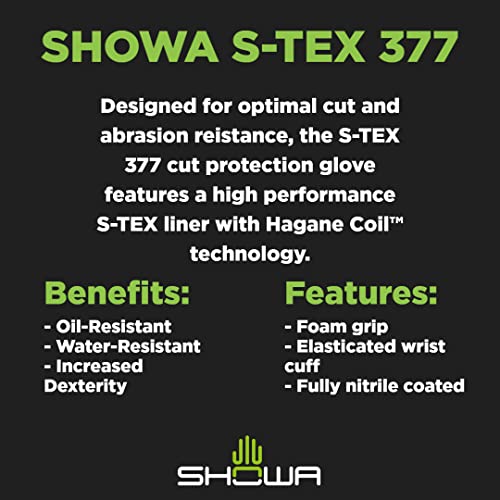 Showa S-Tex 377 сечење и отпорна на течност безбедносна ракавица, сина, средна