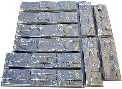 Бетонски Калапи САМ Поставете 10 парчиња Пластични Калапи За Бетон Гипс Ѕид Цементни Плочки Мувла АБС В02-Ново