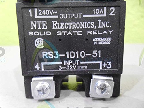NTE Electronics RS3-1D10-51 Series R3 Solid State AC и DC Relay за напојување, аранжман за контакт SPST-NO, назад кон назад двојни