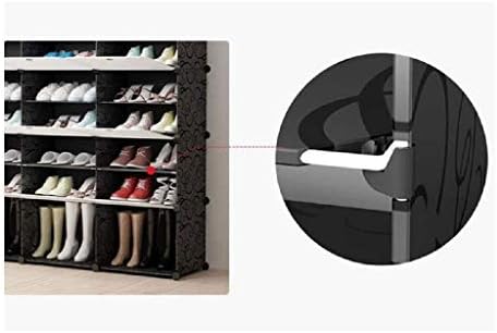 Пластично складирање на чевли Dingzz, преносно црно -бело кадрава шема повеќе функционална спална соба дневна соба