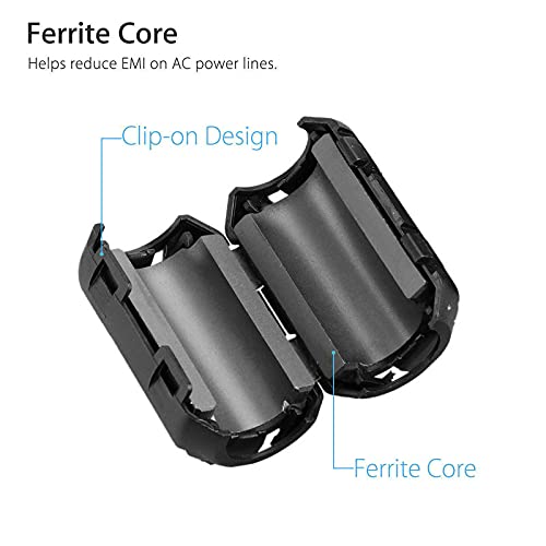 Mateda Ferrite Ring Core Ferrite Ferrite Clip Clip RFI EMI бучава потиснувач анти-мешање кабелски клип за 3,5 mm/ 5mm/ 7mm/ 9mm/ 13mm со