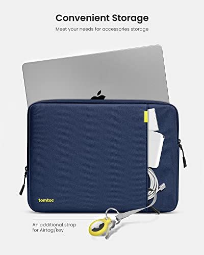 Заштитен лаптоп ракав Tomtoc 360 за 14-инчен MacBook Pro M2/M1 Pro/Max A2779 A2442 2023-2021, 13-инчен MacBook Air M2/A2681 со тврда школка, отпорен
