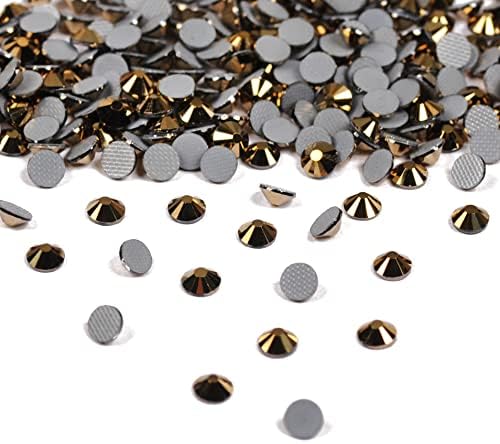 SS8 1440PCS Нова мрежа злато кристал за убавина чаша топло фиксирани ригистони кристали рамен бек -железо железо ринестон DIY облека