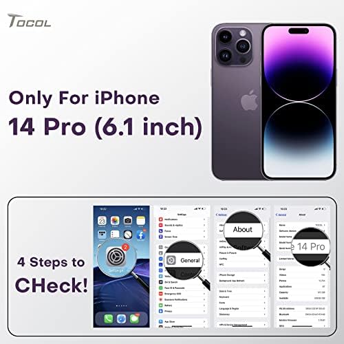 TOCOL [5 во 1 Дизајниран За Iphone 14 Pro Случај, со 2 Пакет Заштитник На Екранот + 2 Пакет Камера Заштитник, Течни Силиконски Телефон