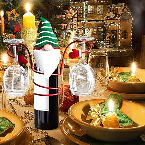 Вино стаклени лавици под кујна стаклена декор 2 Божиќна countertop 1 празник за шише за вино за вино за домашни држачи држете