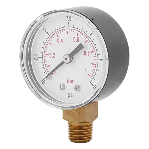 Мерач на притисок, метална метална метална метална нишка BSPT метална метална масло за гориво или вода 0-15psi/0-1bar BSPT