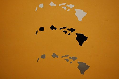 Пет starвездени графики Хавајски острови налепница Винил Деклар 3 Бела, црна, сребрена висина лабава корени Здраво лаптоп за прозорец за автомобили