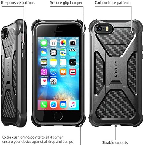 Iphone SE/5s/5 Случај, i-Blason Премиерот Kickstand Тешки Двослоен Комбо Футрола покритие случај Со Заклучување Појас Вртливата Клип За Apple