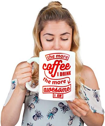 Bigmouth Inc. Chafe Chign - „Колку повеќе кафе пијам, толку пострашно сум“, јагантска големина на кафе, 64 мл, дополнителна голема