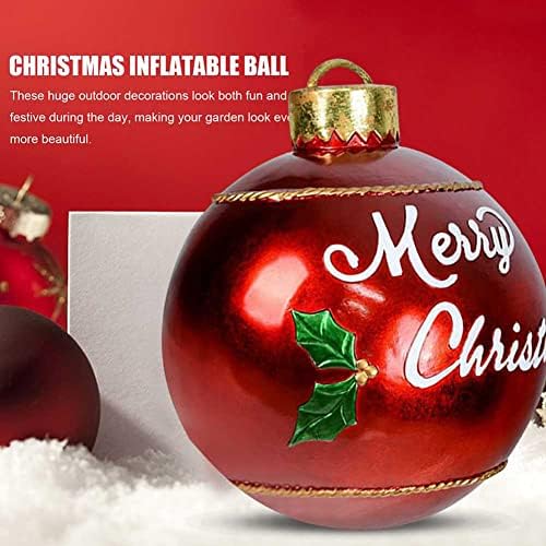 Божиќна топка за надувување, 23,7 Гигант ПВЦ Божиќни украси топки, украси за новогодишни елки за одмор на отворено затворен