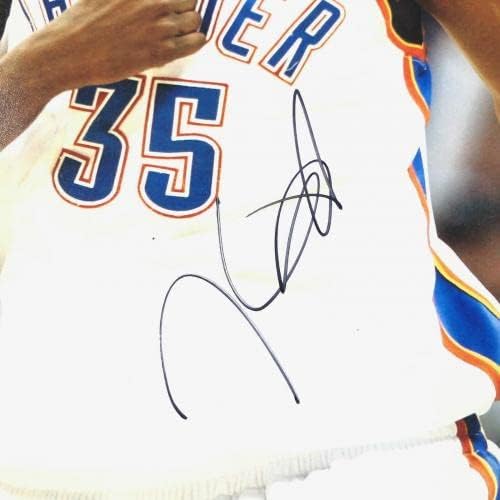 Кевин Дурант потпиша 11х14 Фото ПСА/ДНК Оклахома Сити Тандер автограмирани мрежи - Автограмирани НБА фотографии