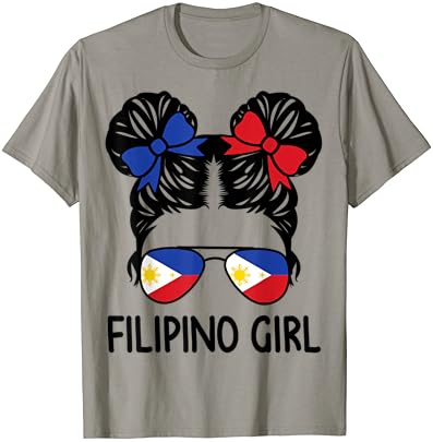 Филипинска девојка неуредна коса Филипини Патриотски жени Деца маица