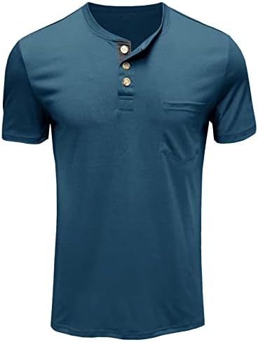 Машки кошули со кошули со памук мешавини со кратки ракави со кратки ракави со џеб лето случајна основна влага за влага за влага