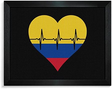 Loveубов Колумбија срцев удар со дијамантски комплети за сликање на слика 5D DIY целосна вежба Rhinestone Arts Wallид декор за возрасни