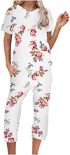 Облека y2k памучна графичка печати цветни пантолони за девојки есен летен панто -сет mh mh