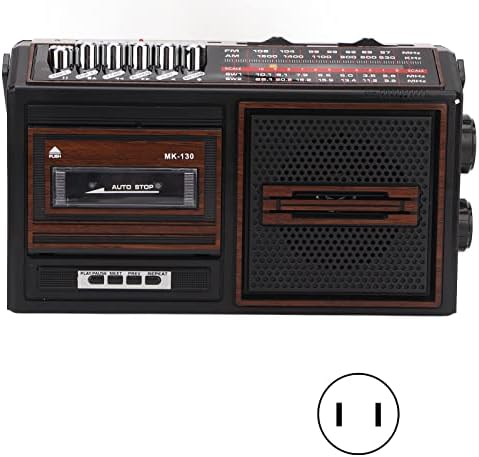 Ретро Boombox Cassette Player, Classic 80S стил Ретро домашен аудио стерео AM SW радио, безброј преносен касета за касети/рекордер, картичка