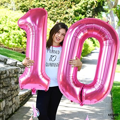 Giant Hot Pink 0 Balloon броеви - 40 инчи | Пар 0 цифрен балон до други балони со број | Пинк нула балон за материјали за роденденска