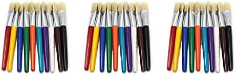 Чарлс Леонард Креативни уметности Stubby рамни четки, разновидни бои, 10 по пакување, 3 пакувања