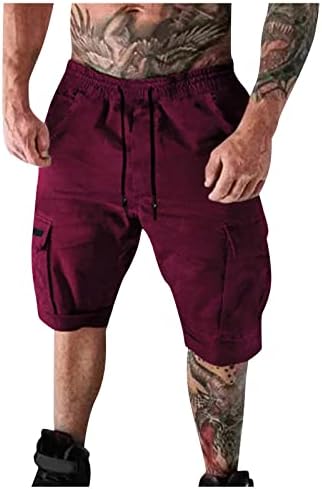 Машки шорцеви за мажи летни обични обични џебови на отворено крпеници, спортови алатки за алатки панталони