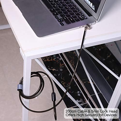 Кабел 200 см издолжено задебелен лаптоп лаптоп компјутер мини заклучување безбедносен кабелски ланец