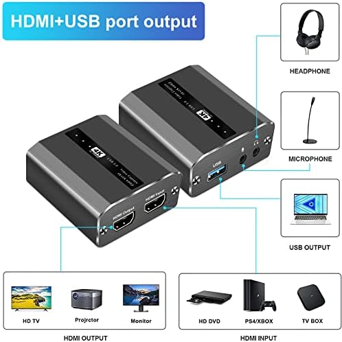 Фаќање Картичка, HDIWOUSP USB 3.0 Игра Фаќање Картичка СО 4K 60fps HDMI Јамка Надвор Видео Снимање Картичка 1080p 60fps, Ниско Одложување Игри