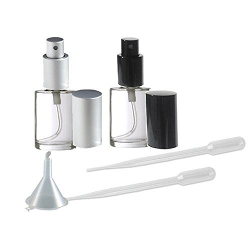 Гранд парфеми парфеми фино атомизатори на магла, тркалезно стакло шише, црно и мат сребрена фино распрскувач на магла 1/2 мл -15мл)