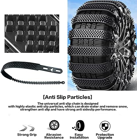 6PCS Универзални ланци на гуми за автомобили, ланец за снежни гуми за снег, автомобил против ајт-лизгање на снежни гуми, синџири на гума од ланец