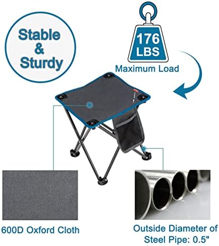 Столче за кампување во Јолафе, лесна цврста преносна столица со страничен џеб, се поставува за 1 секунда, преклопна столица за кампување, риболов,