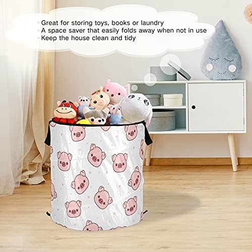 Симпатична цртана боја на свињи се појавува алишта за алишта со капакот за складирање на капакот за складирање на капакот за бања за кампување