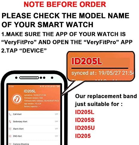 Acofit Silicone Smart Watch Бендови Замена Ремени Бендови ЗА ID205L ID205S ID205G ID205G Veryfitpro Smart Watch Замена Бенд ЗА SW021 SW023 SW025