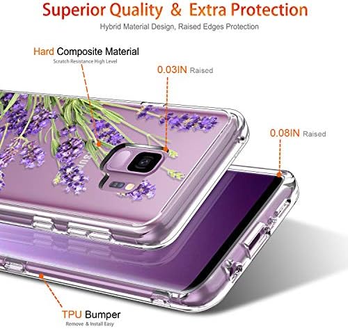 Случај GiiKa Galaxy S9, Јасна Тешка Отпорна На Удари Девојки Заштитна Футрола За Покривање На Телефонот За Samsung Galaxy S9, Виолетови
