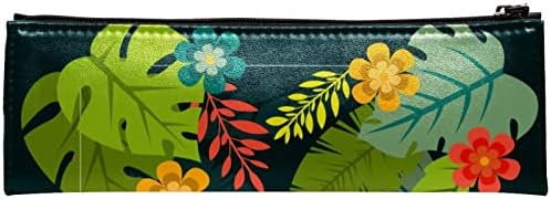 Патна Торба За Шминка Водоотпорна Козметичка Торба за Тоалетна торба за шминка за жени и девојки, Здраво Летни Тропски Лисја Хавајски Цвеќиња