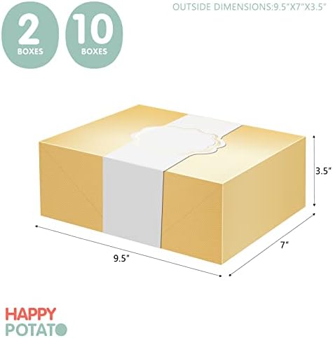 Среќни кутии за подароци со компири со ленти за завиткување 9,5x7x3,5 инчи, кутии за подароци со капаци, кутии за предлози за деверуша, кутии