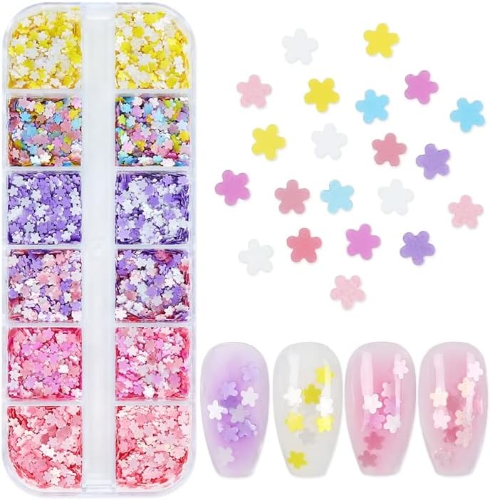 Шарени ситни цветни нокти за украси Декорации пролетни снегулки за дизајн на нокти за дизајн на маникир за DIY за професионални додатоци -