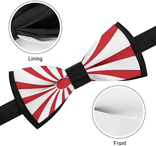 Плевелкејат Јапонски Изгрејсонце Знаме Смешни Вратоврски Претходно Врзани Формални Машнички Прилагодливи Машнички Печатени За Мажи