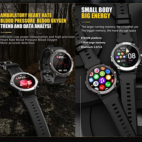 C21 Паметен машки часовник со водоотпорен Bluetooth, повикувајќи се на педометар за фитнес активност педометар, мерач на отчукувања на срцето за спиење за андроид, iOS