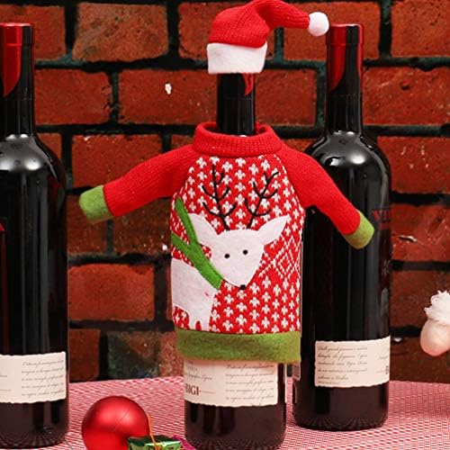 АБОФАН Божиќно Шише Грд Џемпер Божиќна Забава Плетено Божиќно Шише За Вино Покривки За Шишиња Со Пиво Украс За Божиќни Забави Декорација
