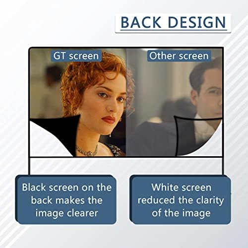 Екран на проектор и штанд, 180 инчи преклопен надворешен проект на проекторот 16: 9 HD 4K Преносен проектор Екран 1.1 Добијте филм