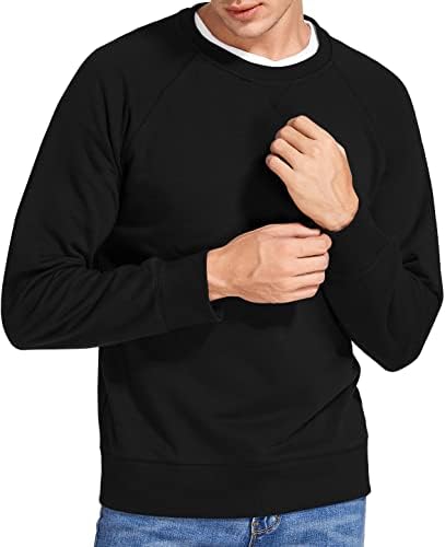Анелун Менс екипаж џемпер со долги ракави Француски тери џемпер за мажи