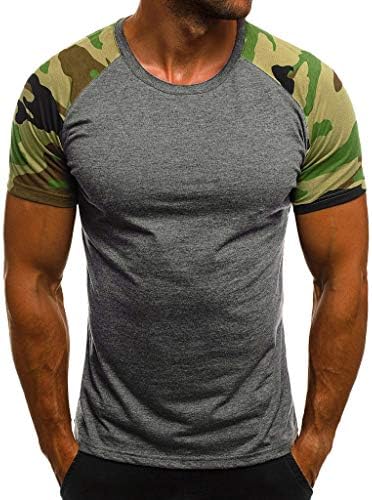 Менси кошули мода за машка машка тенок маскирна маскира печатена маица со кратки ракави врвни кошули за блузи за мажи