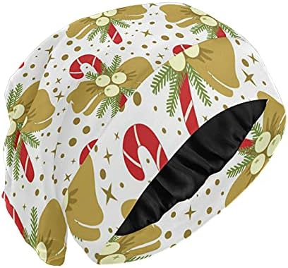 Череп капа за спиење Работа капа за капачиња за жени за жени бонбони Божиќна зимска нова година за спиење капа работна капа за коса, ноќна капаче ноќно капаче