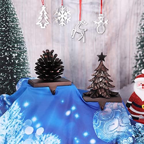 Партиски декор и занаети 4 парчиња сребрени ирваси украси, новогодишна елка што виси украси метални снежни снежни зимки зимски зраци Божиќни