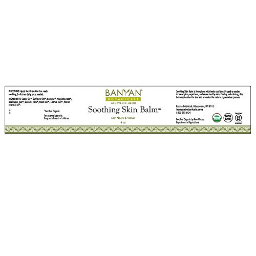Banyan Botanicals смирувачки мелем на кожата - Сертифициран органски, 4 мл - Неим и Ветивер кои го поддржуваат природниот процес