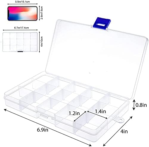 Транспарентна пластична кутија за складирање на пластични делови од Gebildet 4PCS, кутија за складирање на делови за додатоци за мала