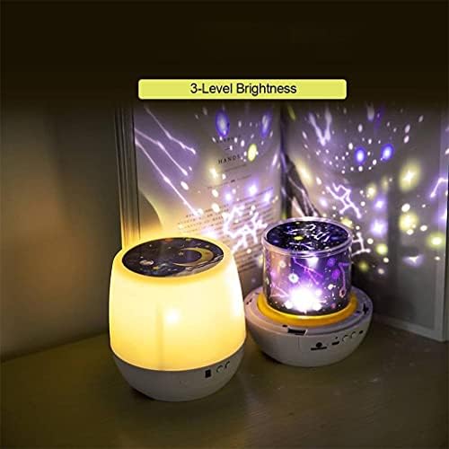 Zzabc Шарен ryвезден проектор за ноќна светлина ротација starвездена месечина ноќна ламба USB полнење за роденденски подарок романтично