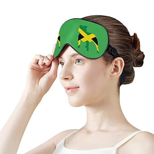 Питбул Јамајка знаме Смешно спиење маска за очи меко заслепено око со прилагодлива лента за ноќни очила за мажи за мажи