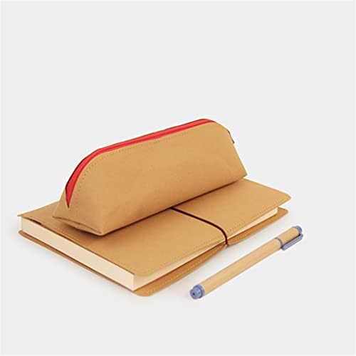 N/A Zipper Pencil Case што може да се пее Крафт хартија Ретро канцелариски материјал за складирање на хартија за хартија